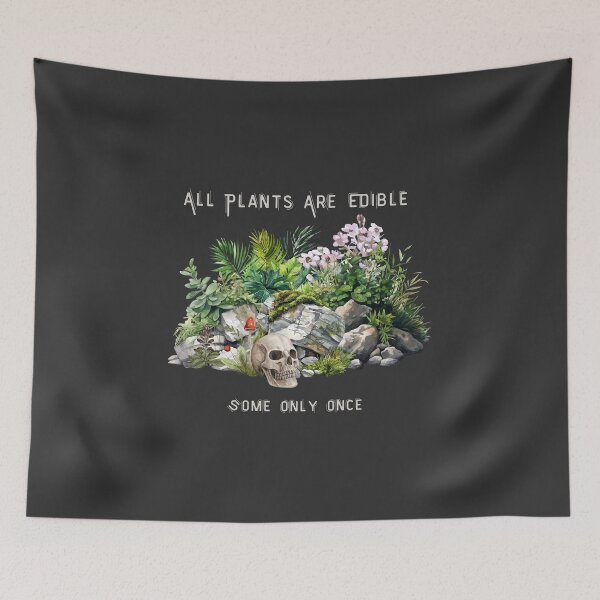 Item preview, All Plants Are Edible Some Only Once Comfort Colors , Funny Gardening Tee, Dark Botanical Graphic , Gothic Plant Lover  designed and sold by Redskill2025.
