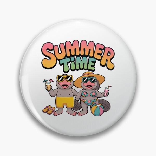Item preview, Summer Time Platypus Couple Drinks Sticker designed and sold by RedCircleArt.