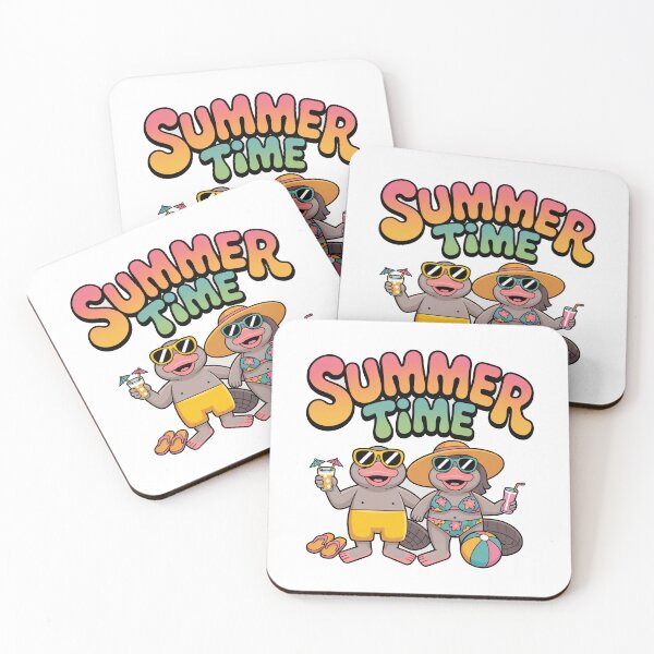 Item preview, Summer Time Platypus Couple Drinks Sticker designed and sold by RedCircleArt.