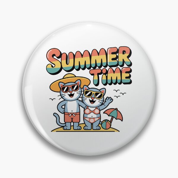 Item preview, Summer Time Cats Beach Couple Sticker designed and sold by RedCircleArt.
