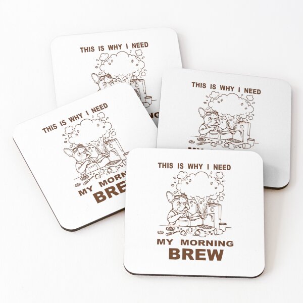 Item preview, This Is Why I Need My Morning Brew Funny Frenchie designed and sold by The Bold Line Studio.