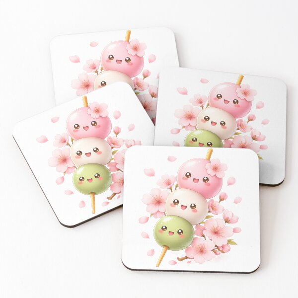 Item preview, Kawaii Dango Skewer with Sakura Blossoms – Cute Japanese Illustration designed and sold by ichiyori.