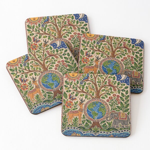 Item preview, Madhubani Nature Symphony | Traditional Indian Folk Art Poster designed and sold by STIC-ART.