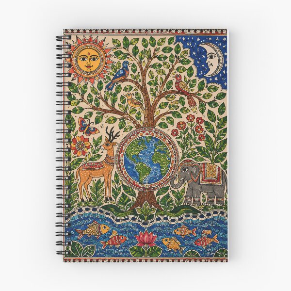 Item preview, Madhubani Nature Symphony | Traditional Indian Folk Art Poster designed and sold by STIC-ART.