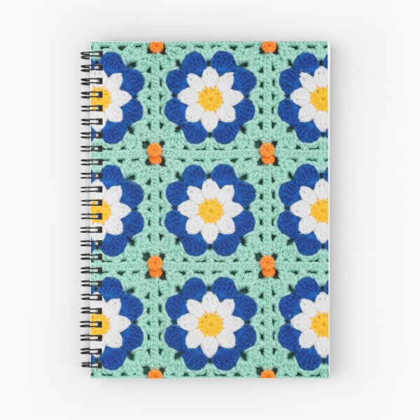 Item preview, Blue Daisy Crochet Granny Square Mint Green designed and sold by LuisWorks.