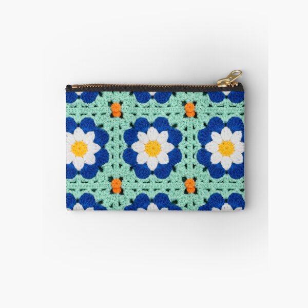 Item preview, Blue Daisy Crochet Granny Square Mint Green designed and sold by LuisWorks.