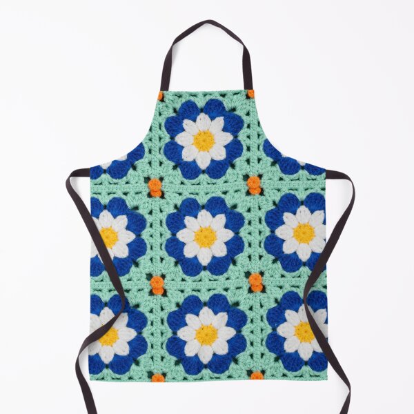 Item preview, Blue Daisy Crochet Granny Square Mint Green designed and sold by LuisWorks.