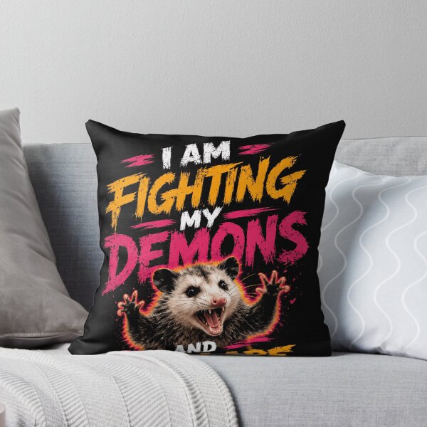 Item preview, I Am Fighting My Demons And They Are Winning Opossum Meme Funny Relatable Humor designed and sold by JonesFlora2025.