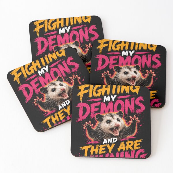 Item preview, I Am Fighting My Demons And They Are Winning Opossum Meme Funny Relatable Humor designed and sold by JonesFlora2025.
