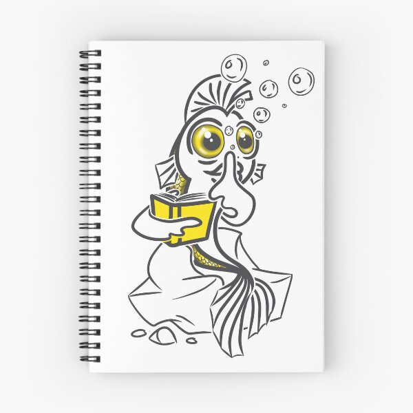 Item preview, Quiet Goldfish Reading Line Art designed and sold by Samaya-.