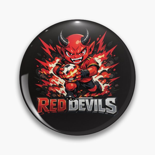 Item preview, Fierce Red Demon Football Mascot Manchester United Chibi Esports Style Graphic Fiery Sports Cartoon designed and sold by Aekkaporn.