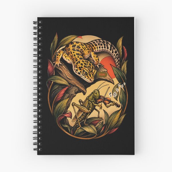 Item preview, The Last Song Before Dinner - Leopard Gecko & Cricket Illustration designed and sold by tellia-kallisto.