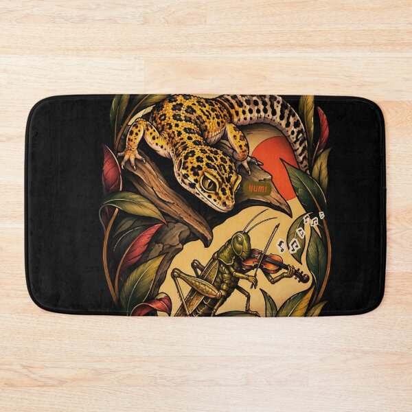 Item preview, The Last Song Before Dinner - Leopard Gecko & Cricket Illustration designed and sold by tellia-kallisto.