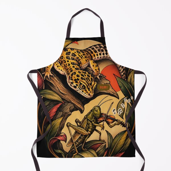 Item preview, The Last Song Before Dinner - Leopard Gecko & Cricket Illustration designed and sold by tellia-kallisto.