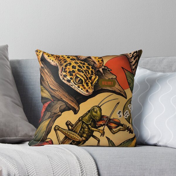Item preview, The Last Song Before Dinner - Leopard Gecko & Cricket Illustration designed and sold by tellia-kallisto.