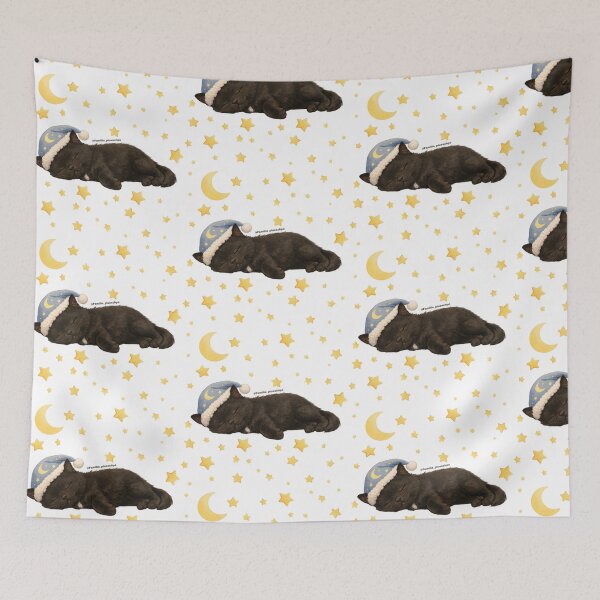 Item preview, Mautzi is sleeping (without a floor, with stars) designed and sold by plueschpo.