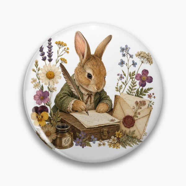 Item preview, Pressed Flower Rabbit Letter Writer in Wildflowers designed and sold by Mosslume Studio.