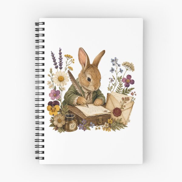 Item preview, Pressed Flower Rabbit Letter Writer in Wildflowers designed and sold by Mosslume Studio.