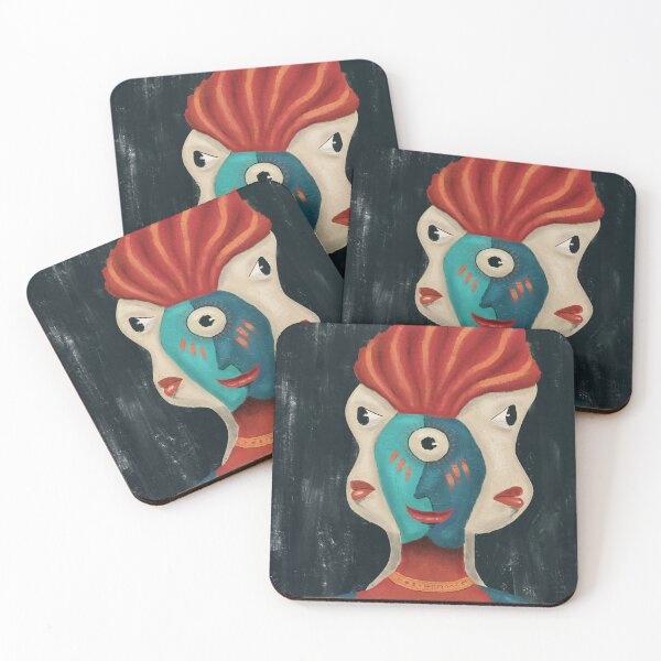 Item preview, Alien No.4 – The Oracle Alien – The One Who Sees Tomorrow | Cubist Acrylic Art designed and sold by aekritdeach.