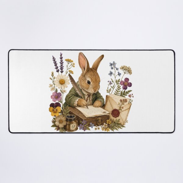 Item preview, Pressed Flower Rabbit Letter Writer in Wildflowers designed and sold by Mosslume Studio.