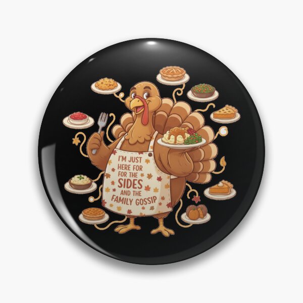 Item preview, Funny Thanksgiving Turkey Im Just Here For The Sides designed and sold by DeliaDesignsCo.