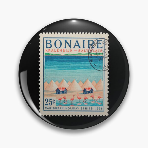 Item preview, Bonaire Kralendijk Caribbean Salt Flats Postage Stamp Sticker designed and sold by stickercuffs.