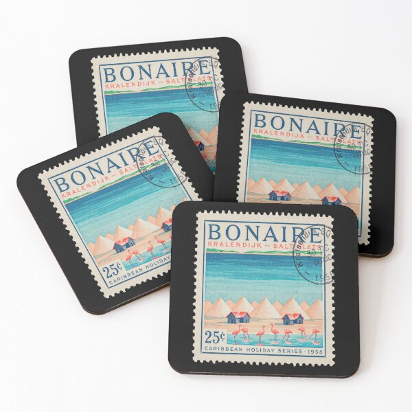 Item preview, Bonaire Kralendijk Caribbean Salt Flats Postage Stamp Sticker designed and sold by stickercuffs.