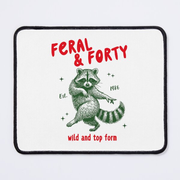 Item preview, Feral & Forty, Funny Raccoon 40th Birthday,1986 Birthday designed and sold by PiaCherry.
