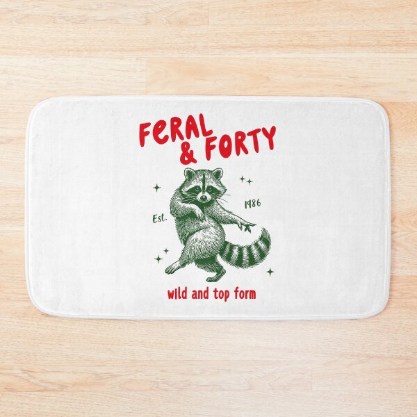 Artikelvorschau, Feral & Forty, Lustiger Waschbär zum 40. Geburtstag, 1986 entworfen und verkauft von PiaCherry.