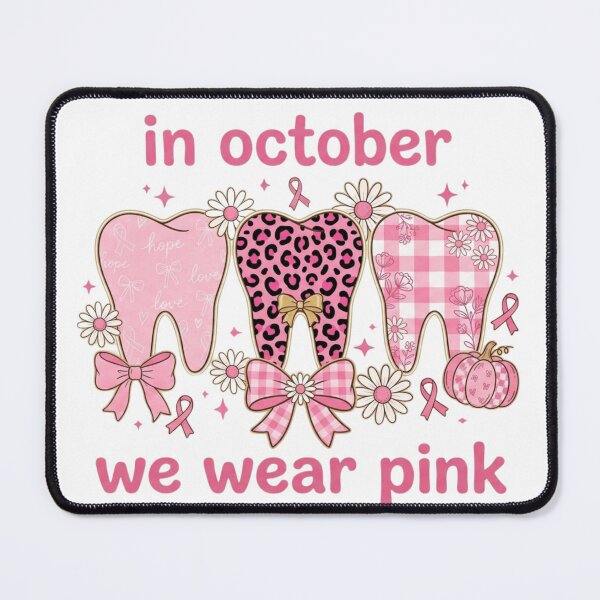 Item preview, In October We Wear Pink Cute Dental Teeth Floral Bows designed and sold by HamadaArtivio1.