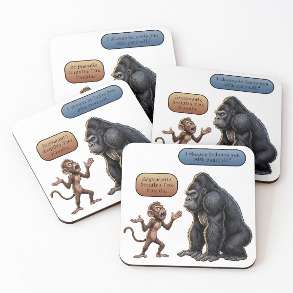 Item preview, Stoic Gorilla vs. Arguing Monkey Design designed and sold by mackyartsstudio.