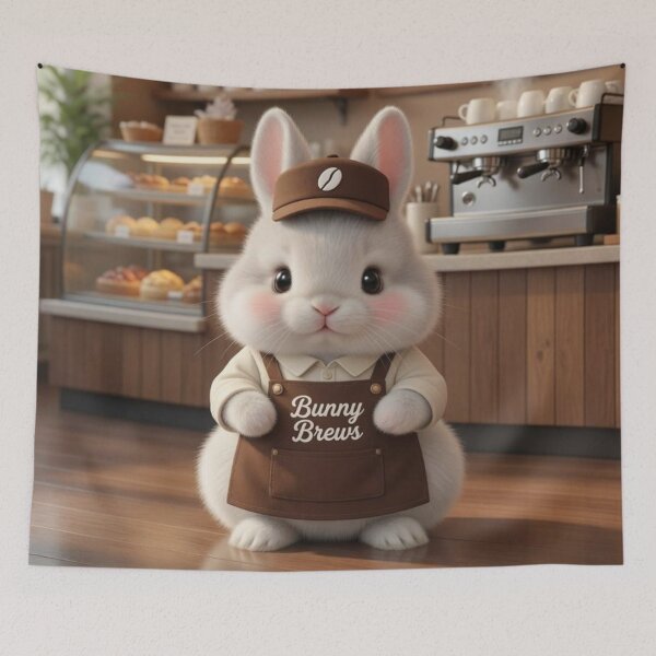 Item preview, Bunny Brews Cute Coffee Barista — Adorable Cafe Aesthetic designed and sold by lovelistivkaa.