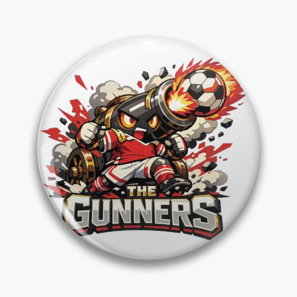 Artikelvorschau, Wildes Chibi-Mittelalterkanonen-Fußball-Arsenal-Maskottchen, feurige E-Sport-Sportgrafik entworfen und verkauft von Aekkaporn.