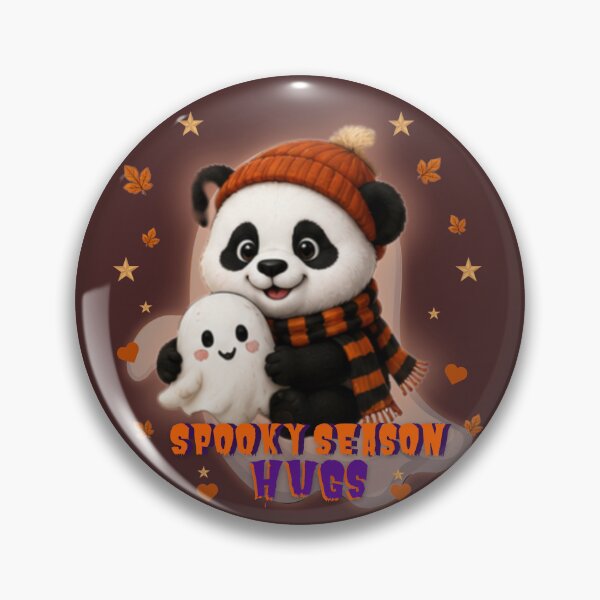 Item preview, Spooky Season Hugs Cute Panda Ghost Halloween Kawaii Autumn Design designed and sold by EnginerdStudio.