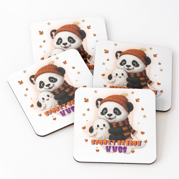 Item preview, Spooky Season Hugs Cute Panda Ghost Halloween Kawaii Autumn Design designed and sold by EnginerdStudio.