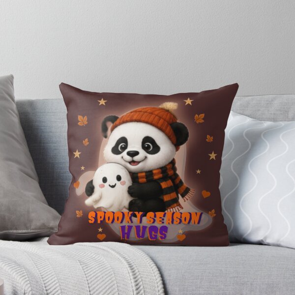 Item preview, Spooky Season Hugs Cute Panda Ghost Halloween Kawaii Autumn Design designed and sold by EnginerdStudio.