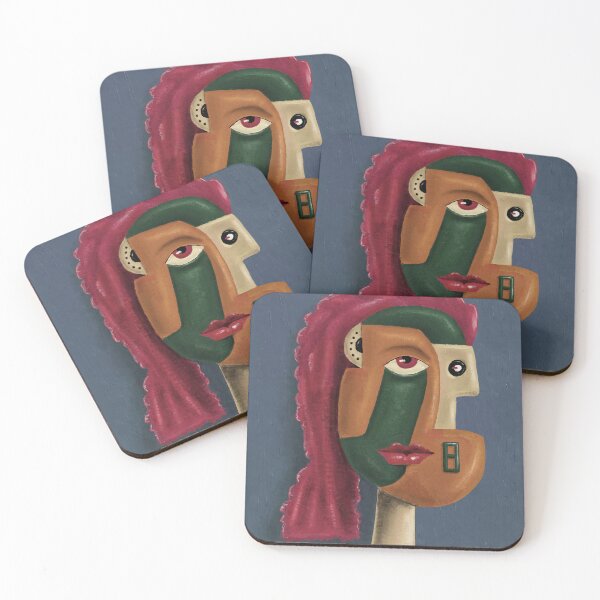 Item preview, Cubist Pink Hair Woman Digital Portrait - Number 8 designed and sold by aekritdeach.