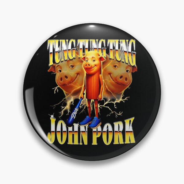 Item preview, John Pork Tung Tung Tung Bootleg Rap Tee Retro Meme designed and sold by Cutecharactel.