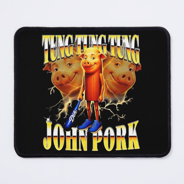 Item preview, John Pork Tung Tung Tung Bootleg Rap Tee Retro Meme designed and sold by Cutecharactel.