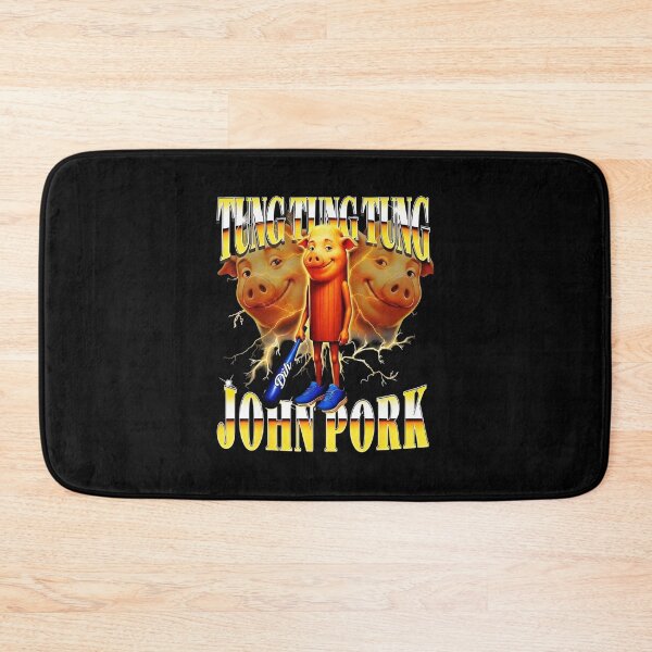 Item preview, John Pork Tung Tung Tung Bootleg Rap Tee Retro Meme designed and sold by Cutecharactel.