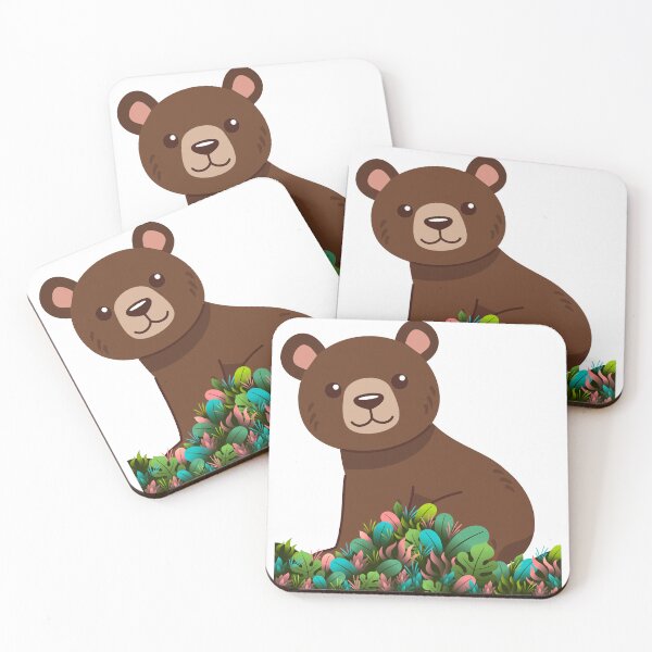 Item preview, Cute Bear in Colorful Jungle Leaves designed and sold by NAMASTHE WORLD.