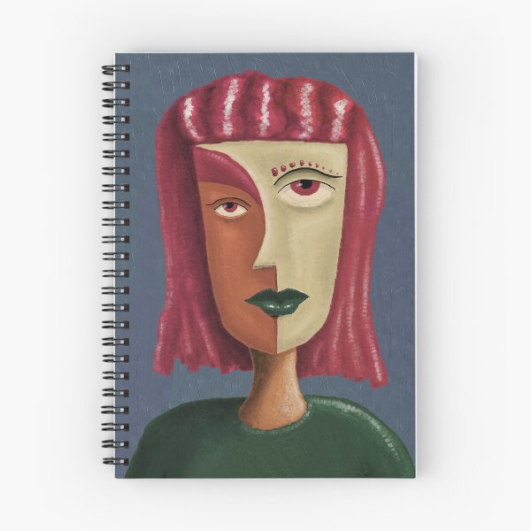 Item preview, Split Face Abstract Portrait with Red Hair designed and sold by aekritdeach.