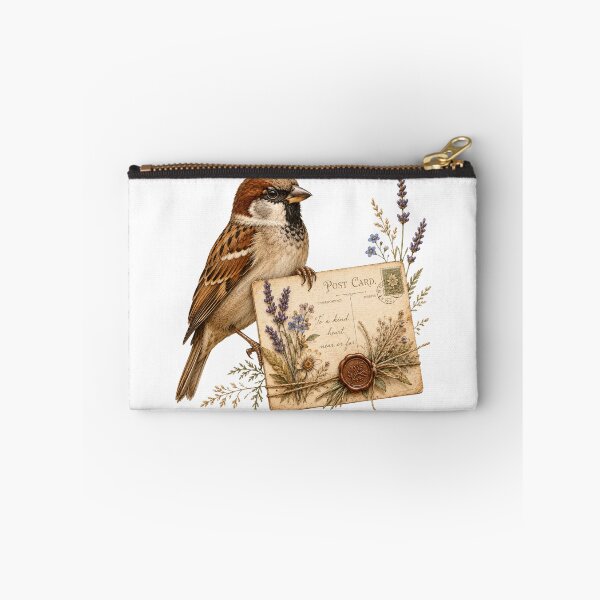 Item preview, Botanical Postcard Sparrow Vintage Wildflower Art designed and sold by Mosslume Studio.