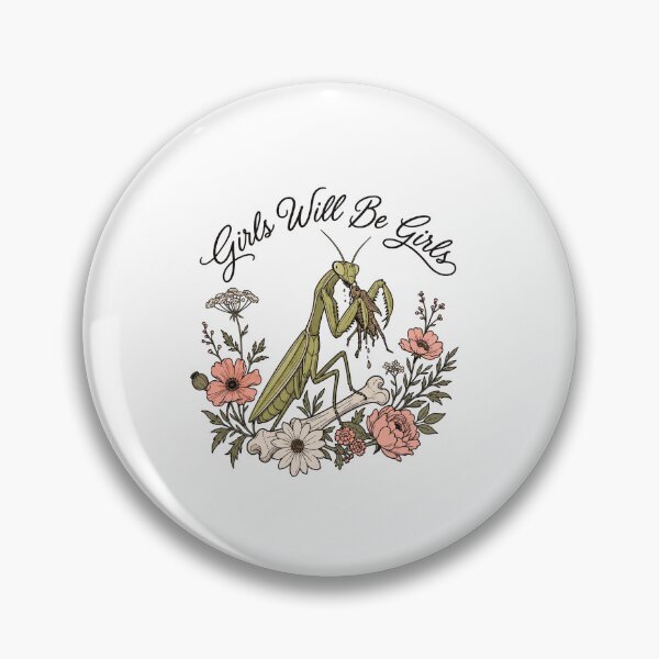 Item preview, Girls Will Be Girls Praying Mantis Girl Power Feminist Bug designed and sold by ArtCreations79.
