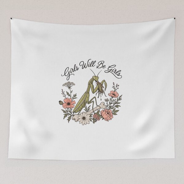 Item preview, Girls Will Be Girls Praying Mantis Girl Power Feminist Bug designed and sold by ArtCreations79.