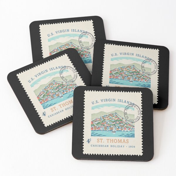 Item preview, St Thomas USVI Caribbean Harbor Postage Stamp Sticker designed and sold by stickercuffs.