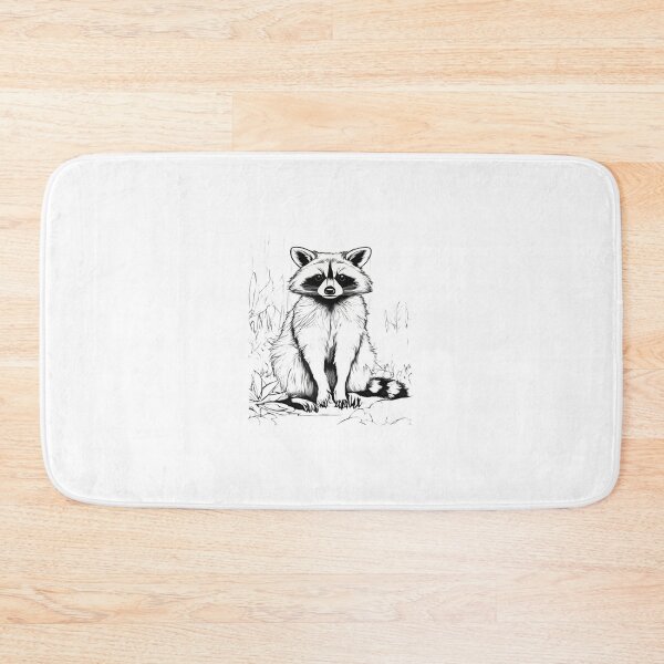 Item preview, Raccoon Wildlife Line Art Illustration – Black and White Forest Animal Portrait designed and sold by Artisan Finds Online.