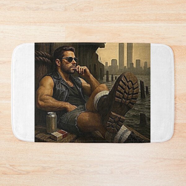 Item preview, 1970's Hudson Pier - Meet Me In The Shadows - Gay Leather Cruise New York Hyperrealism Series Gay Art designed and sold by ItsAKinkThing.