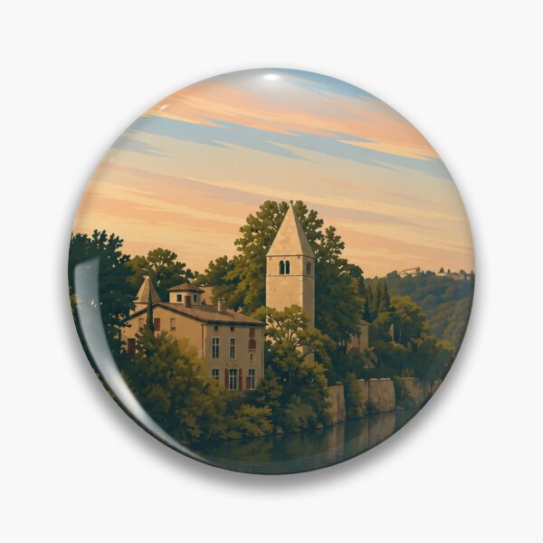 Item preview, Lyon Souvenir – Île Barbe in Flat Design designed and sold by Souvenir-Travel.