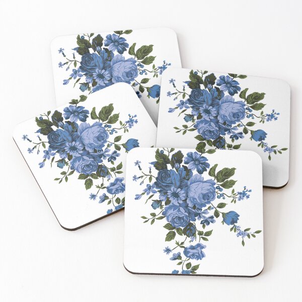 Item preview, Vintage Midnight Blue Roses - Classic Chinoiserie Floral Bouquet designed and sold by Midnight Nebula.